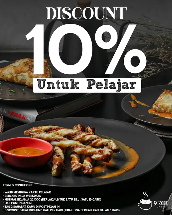 9am Cafe Student Discount Offer